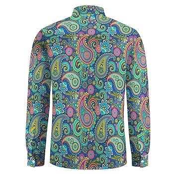 トップス TECH BUTTON DOWN L/S SHIRT PAISLEY Amazon.com: MENRIAOV Paisley Flower Mens Graphic Long Sleeve